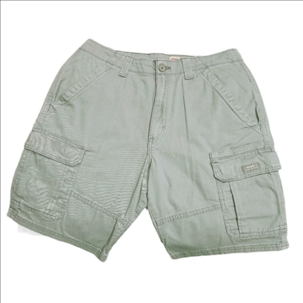 Wrangler Cargo Hiking Shorts Utility Pockets Relaxed Fit Lightweight Sage Green